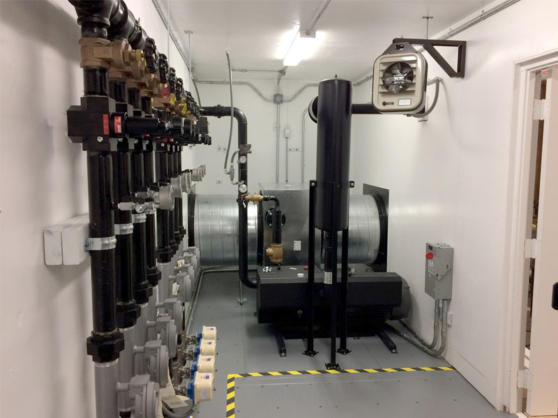 In situ air sparge system to treat volatile organic compounds (VOCs) in groundwater at a refinery.